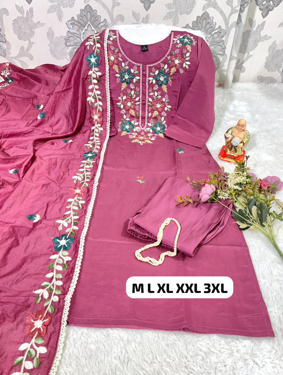 Premium Roman Silk Kurti Pent