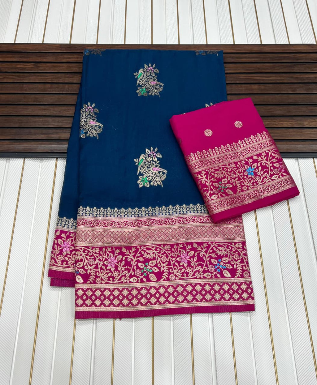 Pure Khaddi Crep Georgette Antique Colour Saree