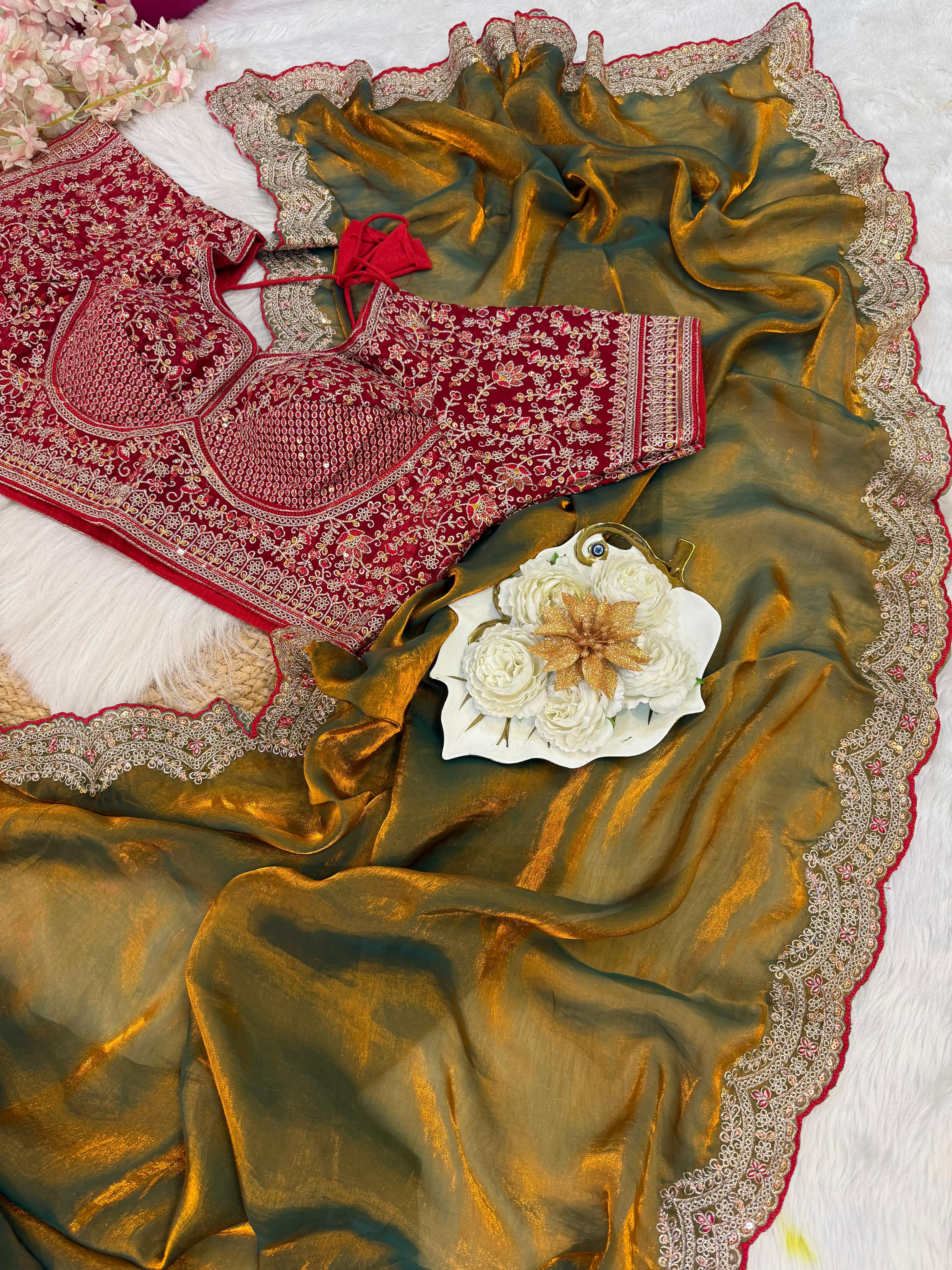 Premium space Silk Sabyasachi Inspired Saree