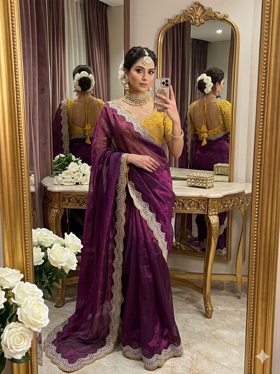 Premium space Silk Sabyasachi Inspired Saree