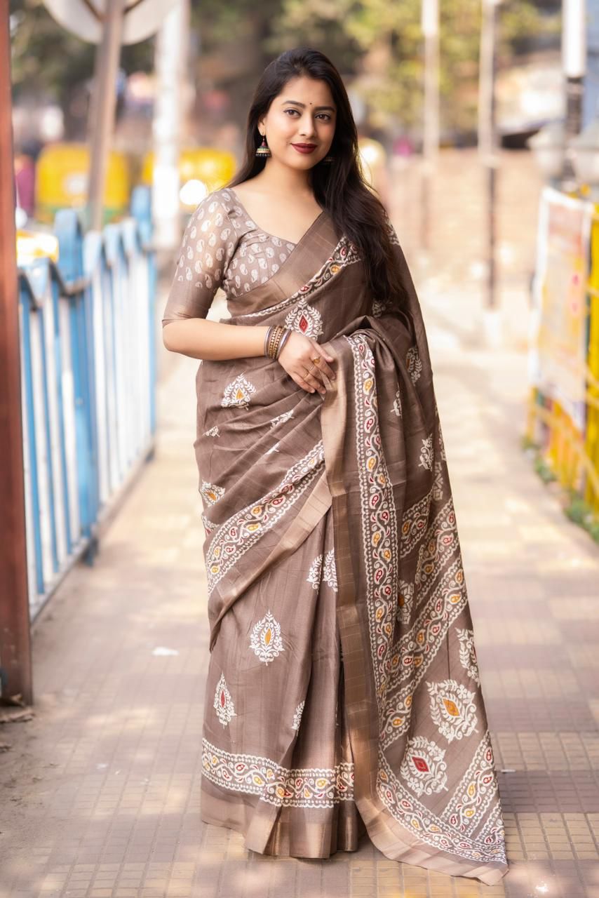 PRINED SAREE BEAUTIFUL COLOR