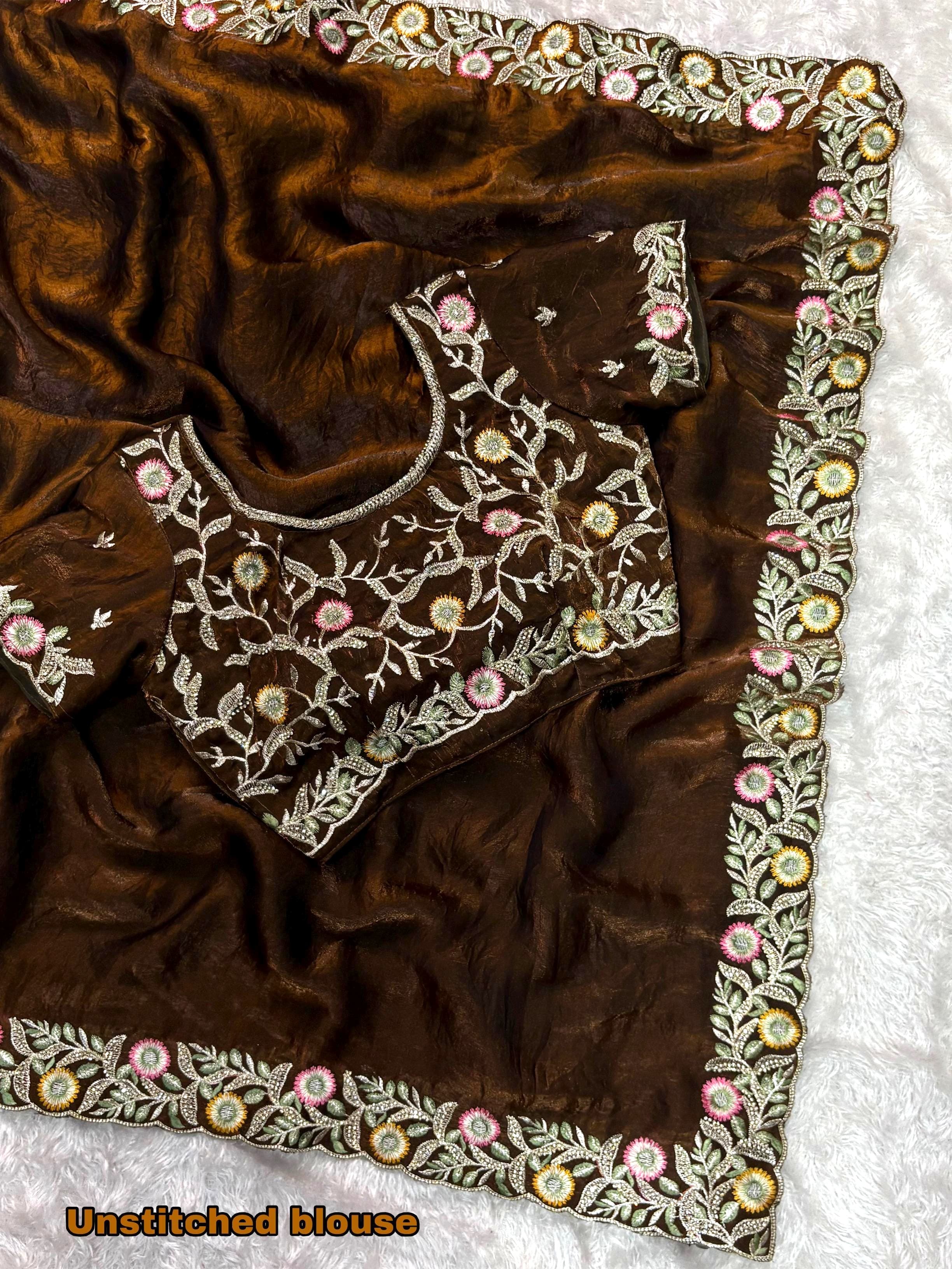 Treding fandy satin saree
