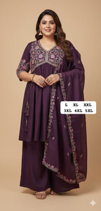 Heavy quality Maslin Silk Aliya Cut Kurti Plazzo