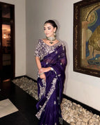 Pure Rangoli Silk Purple Saree