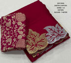 New Fancy Sartin Chiffon Emboridary Saree