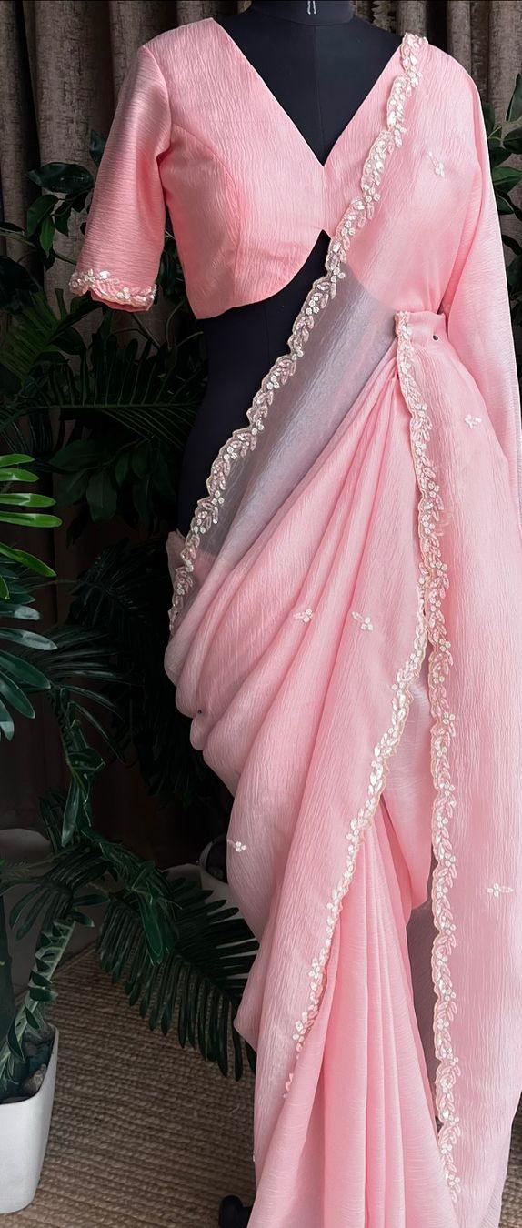 Crush silk saree