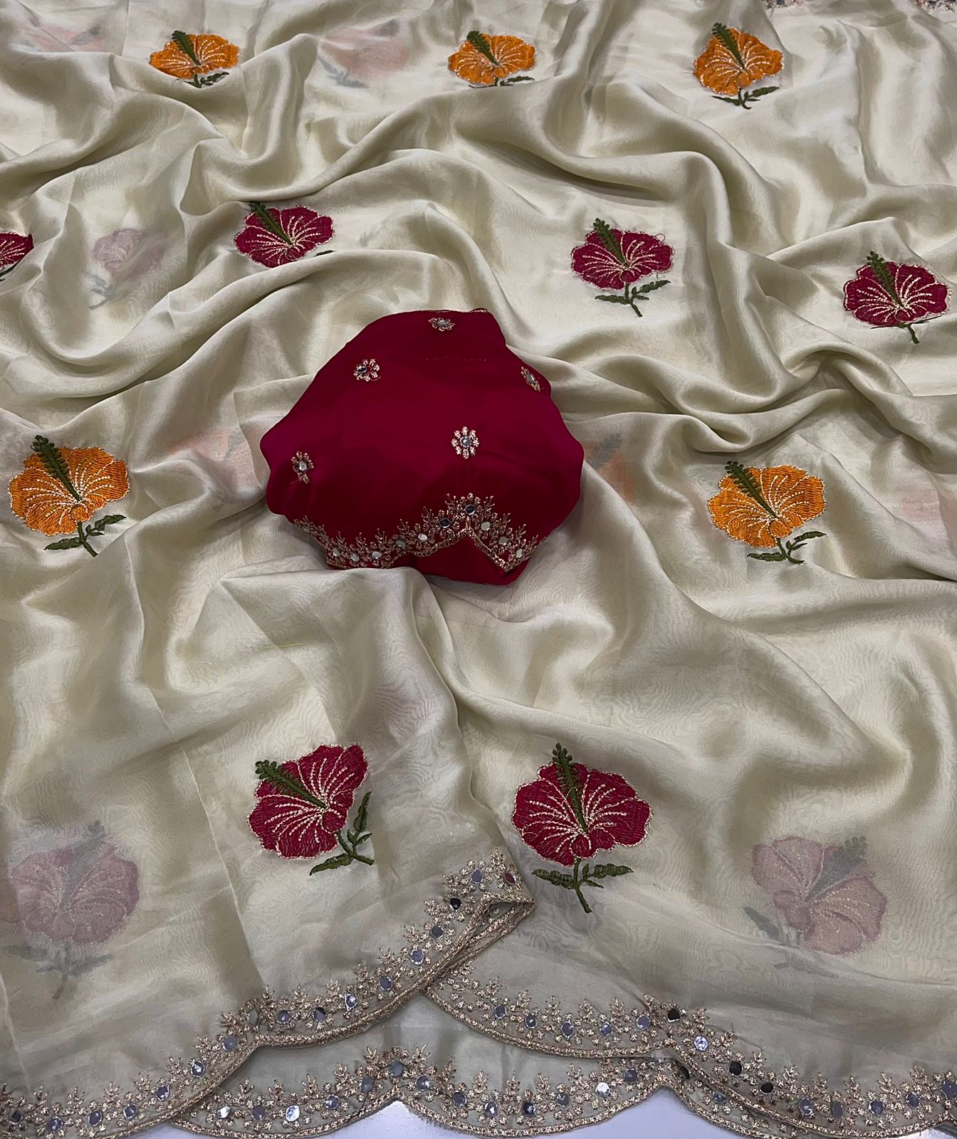 Soft Rangoli Silk Gold Saree