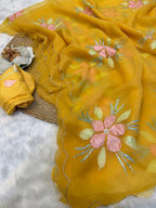 Pure bari chiffon silk saree