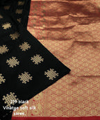 Vintage Style Borderless Soft Silk Woven Saree