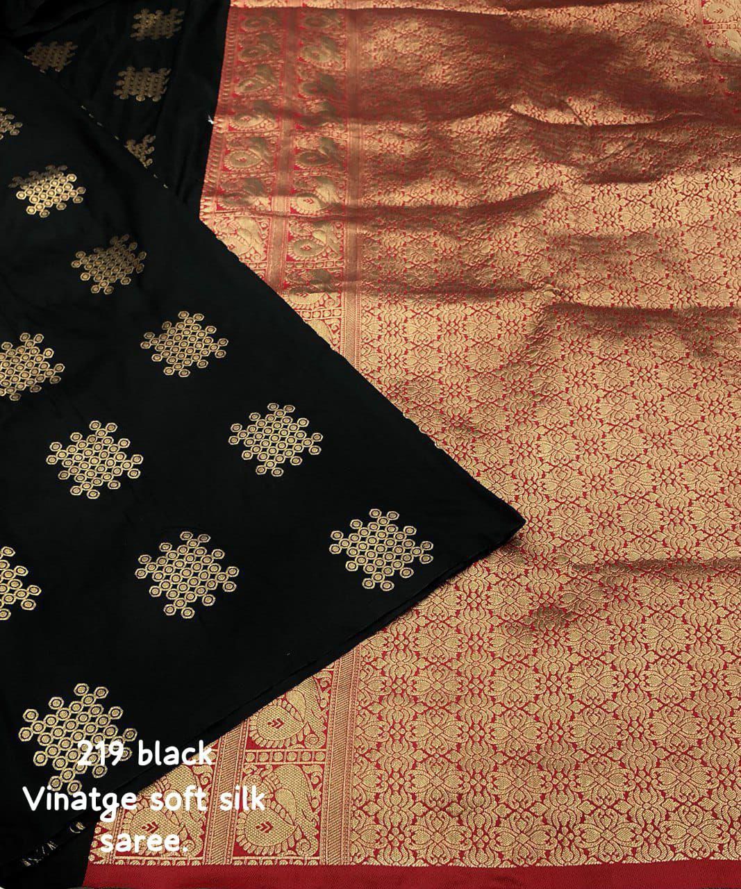 Vintage Style Borderless Soft Silk Woven Saree