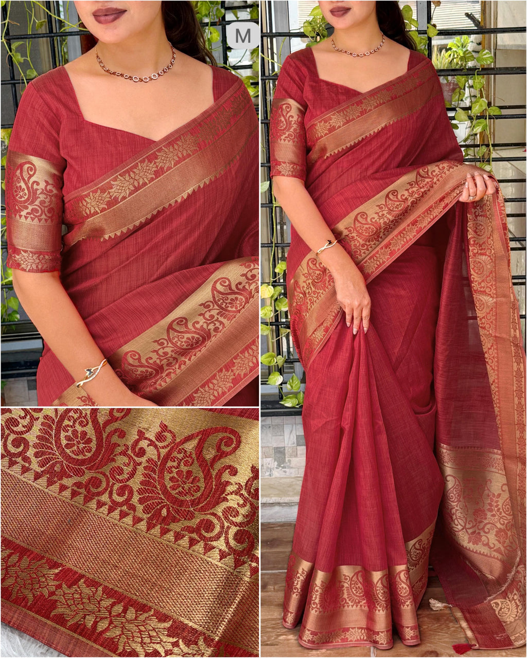 Zari Weaving Jacquard Assam Silk Saree