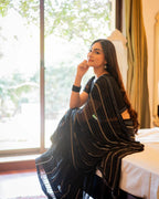 Georgette Sequence Work Black Saree