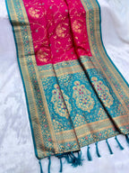 Banarasi Silk Sarees With Flower Meenakari Jaal