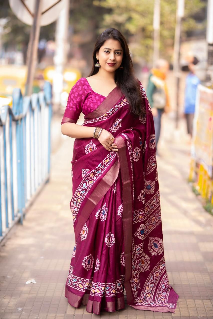 PRINED SAREE BEAUTIFUL COLOR