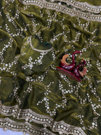 Beautiful Sequence Embroidery Work Saree