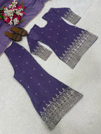 Designer Party Wear Look Top Plazzo