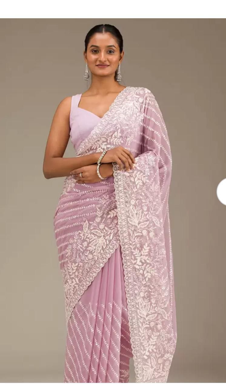 Fox Georgette Sarees in soothing pastel tones