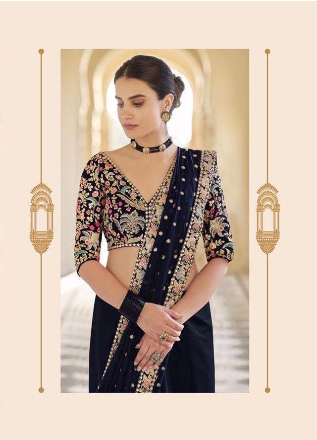 HEAVY GEORGETTE FABRIC ON BEAUTIFUL EMBROIDERY BUTTI WORK SAREE