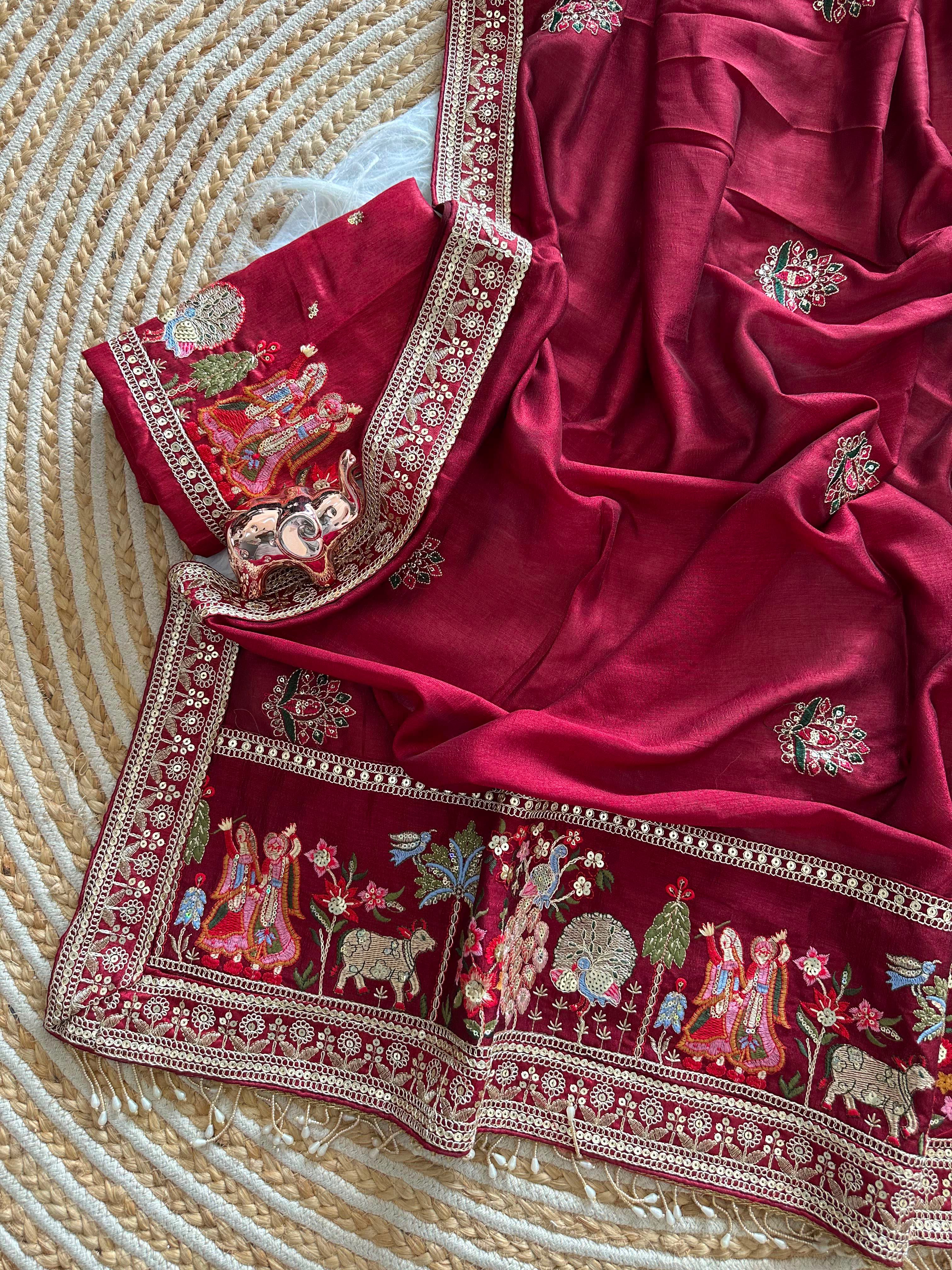 Very Soft nd Elegant Rich look vichitra silk saree