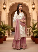 Party Wear Look Pur GMY Silk Top Plazzo & Dupatta Set