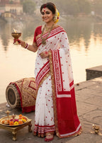 Premium Mulmul Cotton Pooja Special Saree