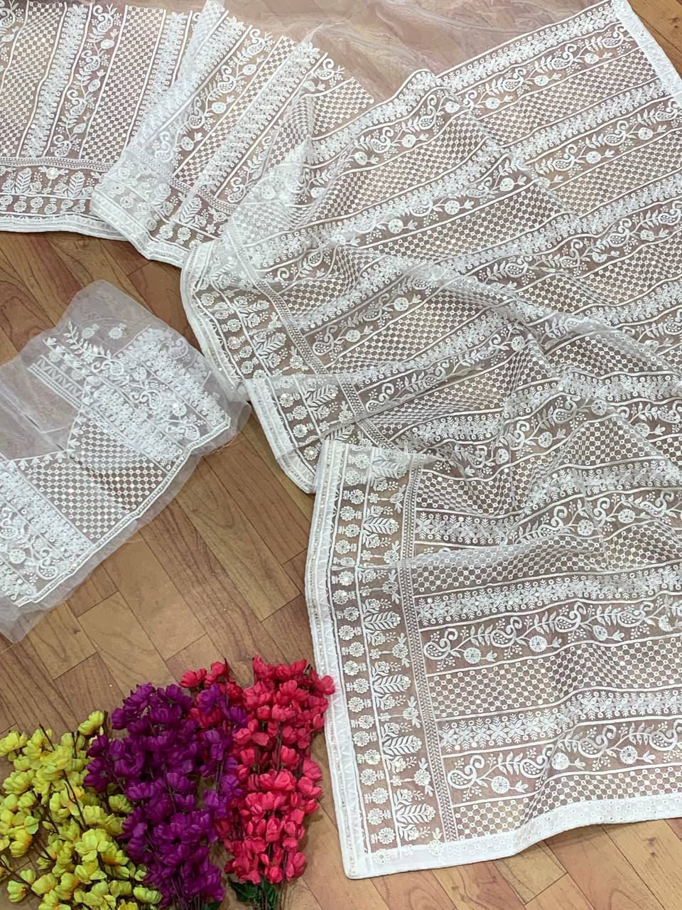PURE AND LIGHT ORGANZA SAREES