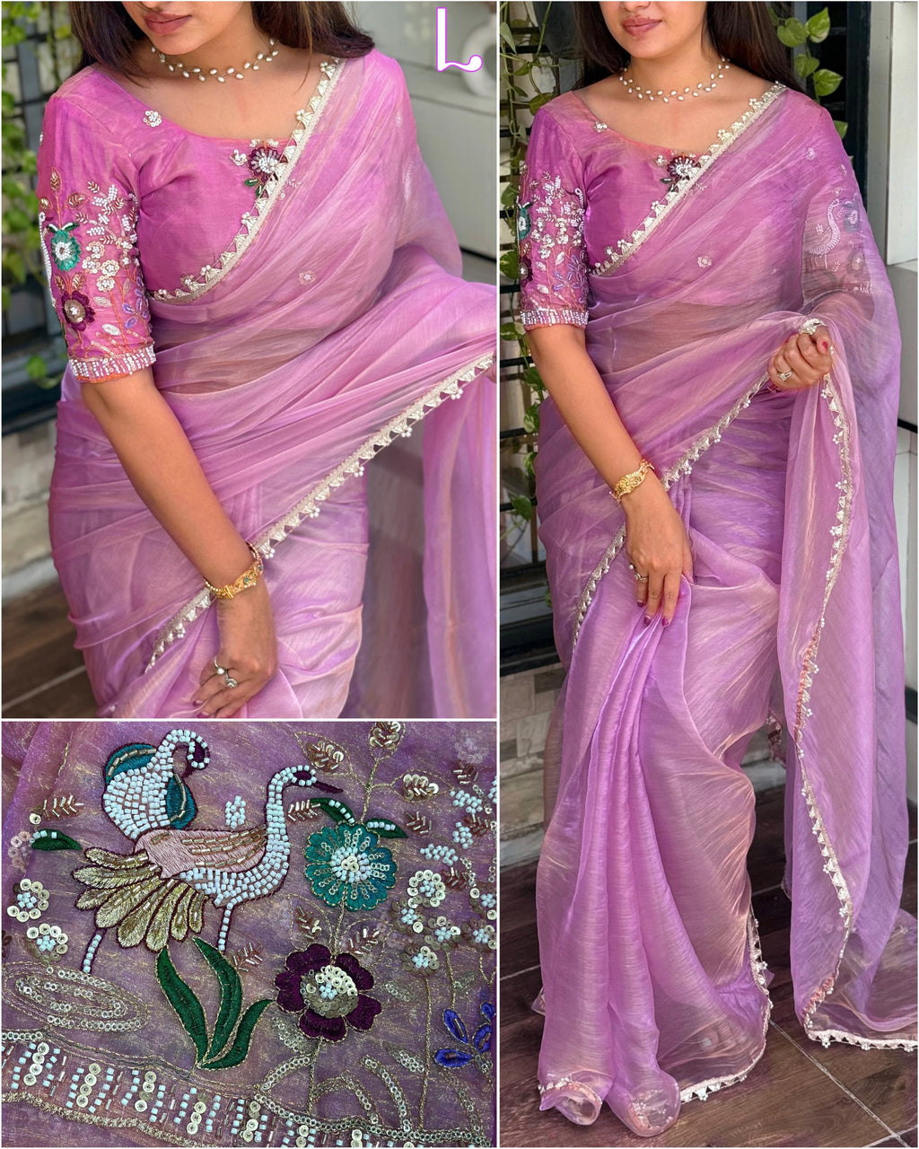 LIQUID ORGANZA SAREE
