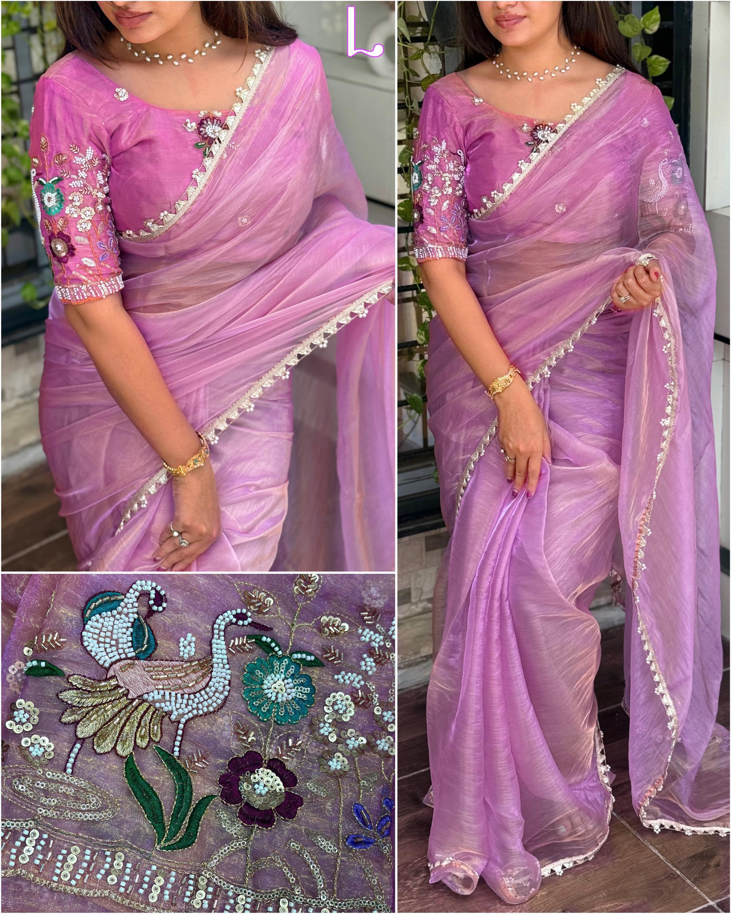 LIQUID ORGANZA SAREE