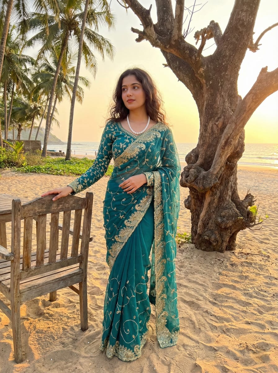 Very Soft nd Elegant Georgette Fabric Saree