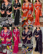 Partywear Beauty Embroidery Work Saree With Stich koti