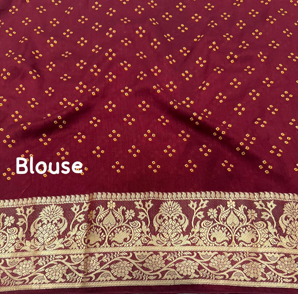 Soft Cotton Crape Saree With Bhandani Prints