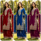 Pure GMY SILK With Heavy Embroidery Top & Plazzo