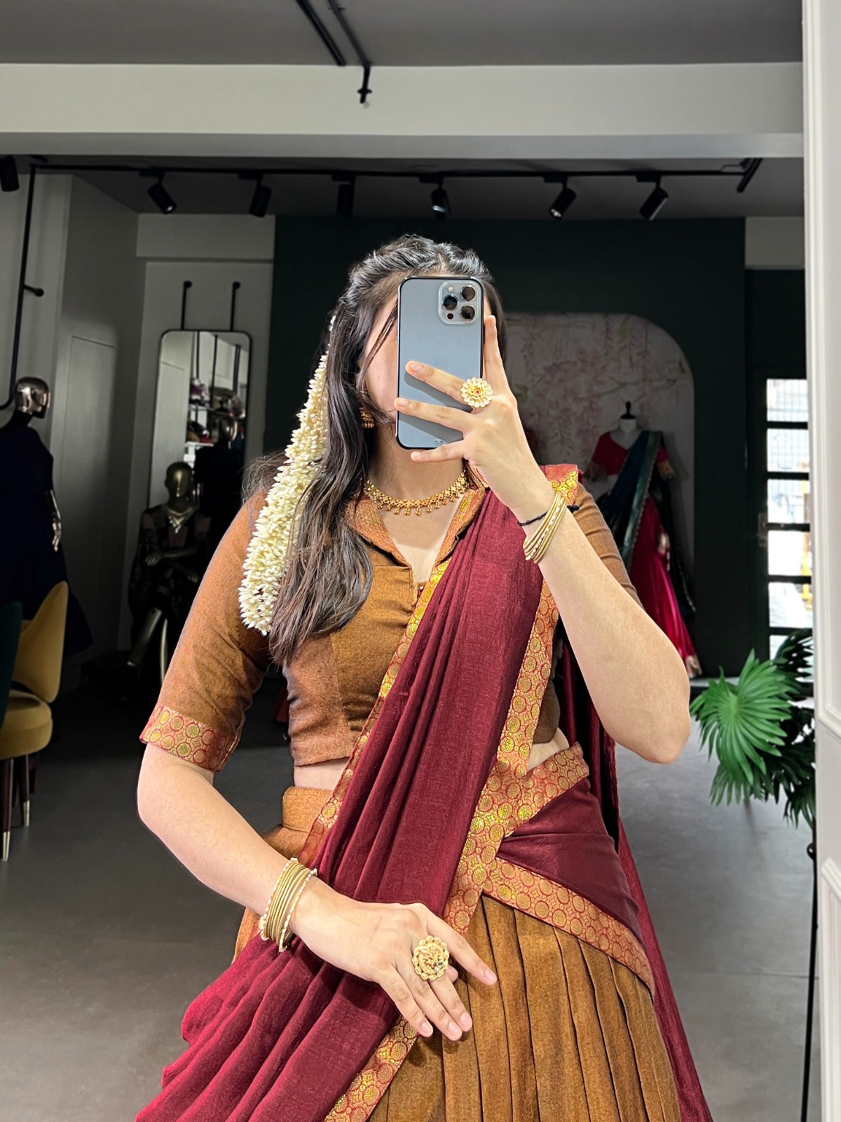 Zari Weaving Work Lehenga