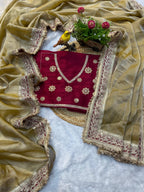 TRADING KAJAL  MOCHA SILK SAREE