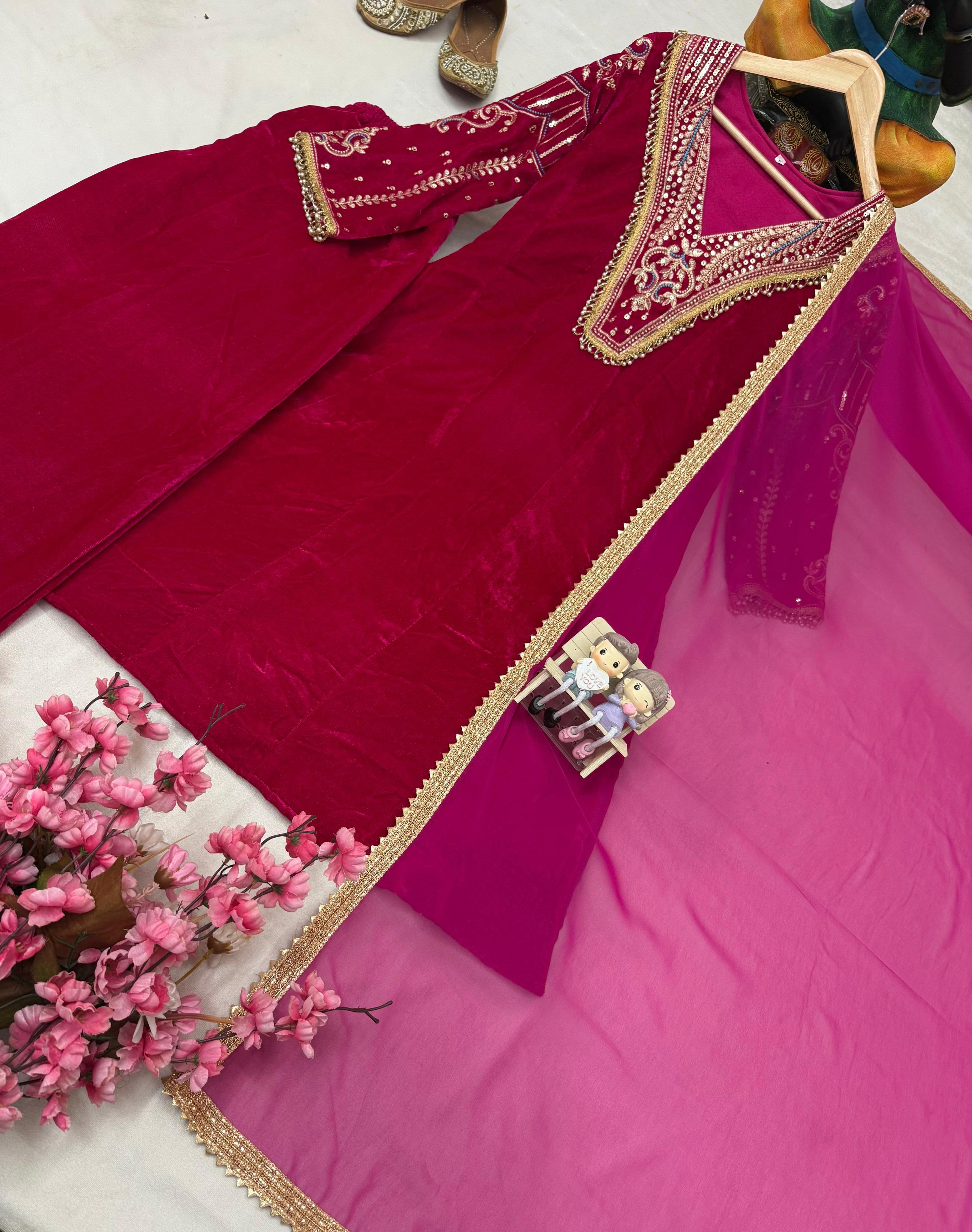 NEWLY PINK VELVET SUIT