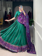 Tasar Silk Bandhej Lahenga
