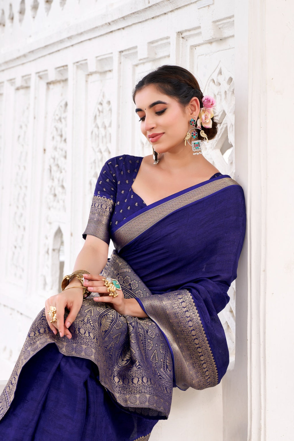CHIFFON ZARI WEAVING SAREE