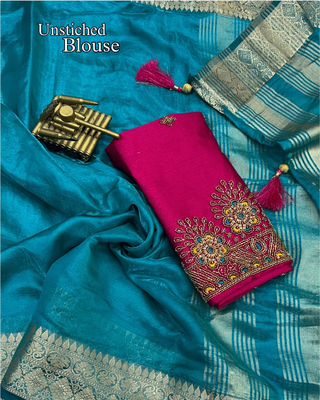 Princess Fandy Satin Work Blouse Saree