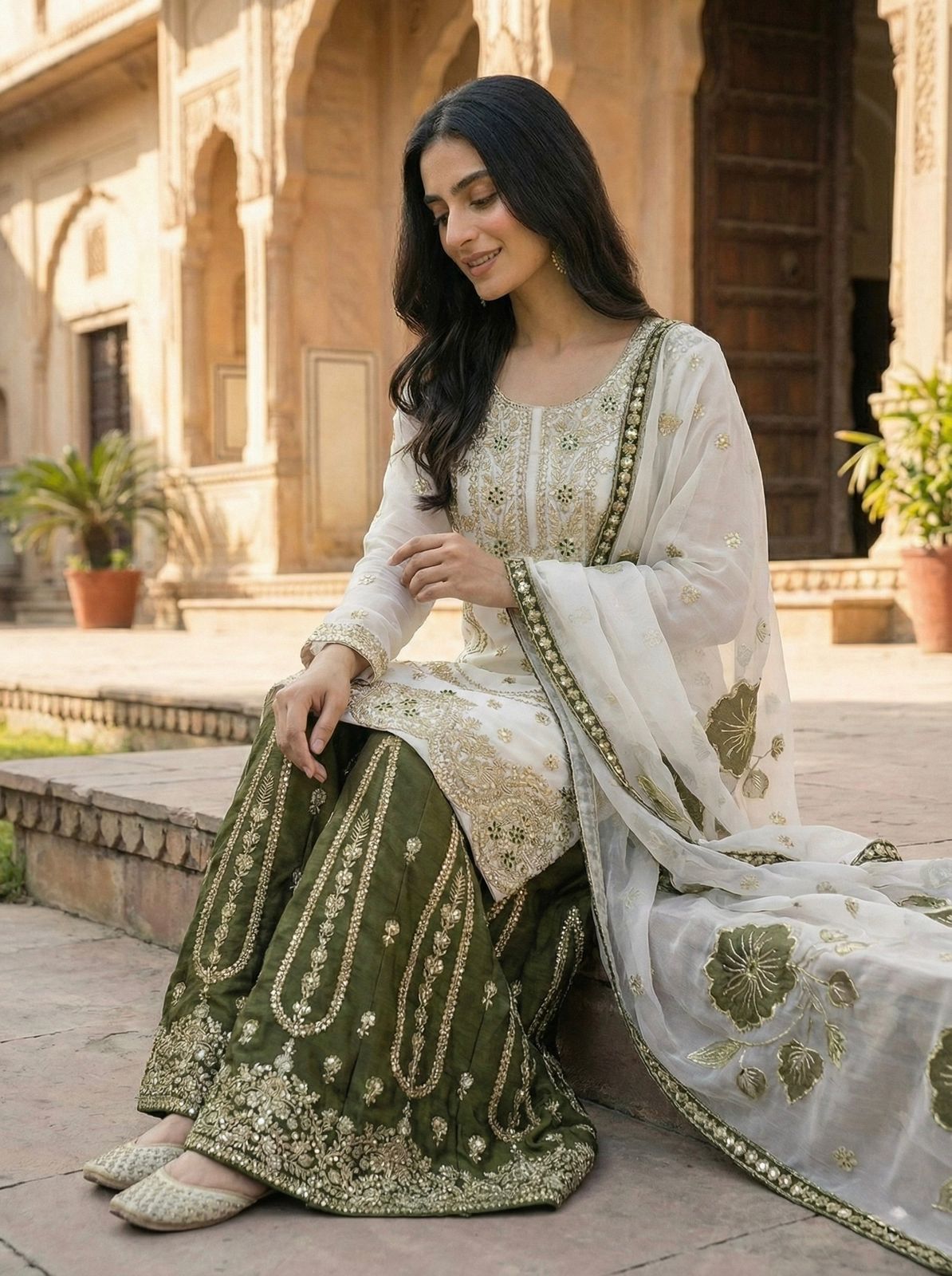 Sequence Top-Bottom And Dupatta Set
