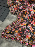 Beautiful digital print Goregette Saree