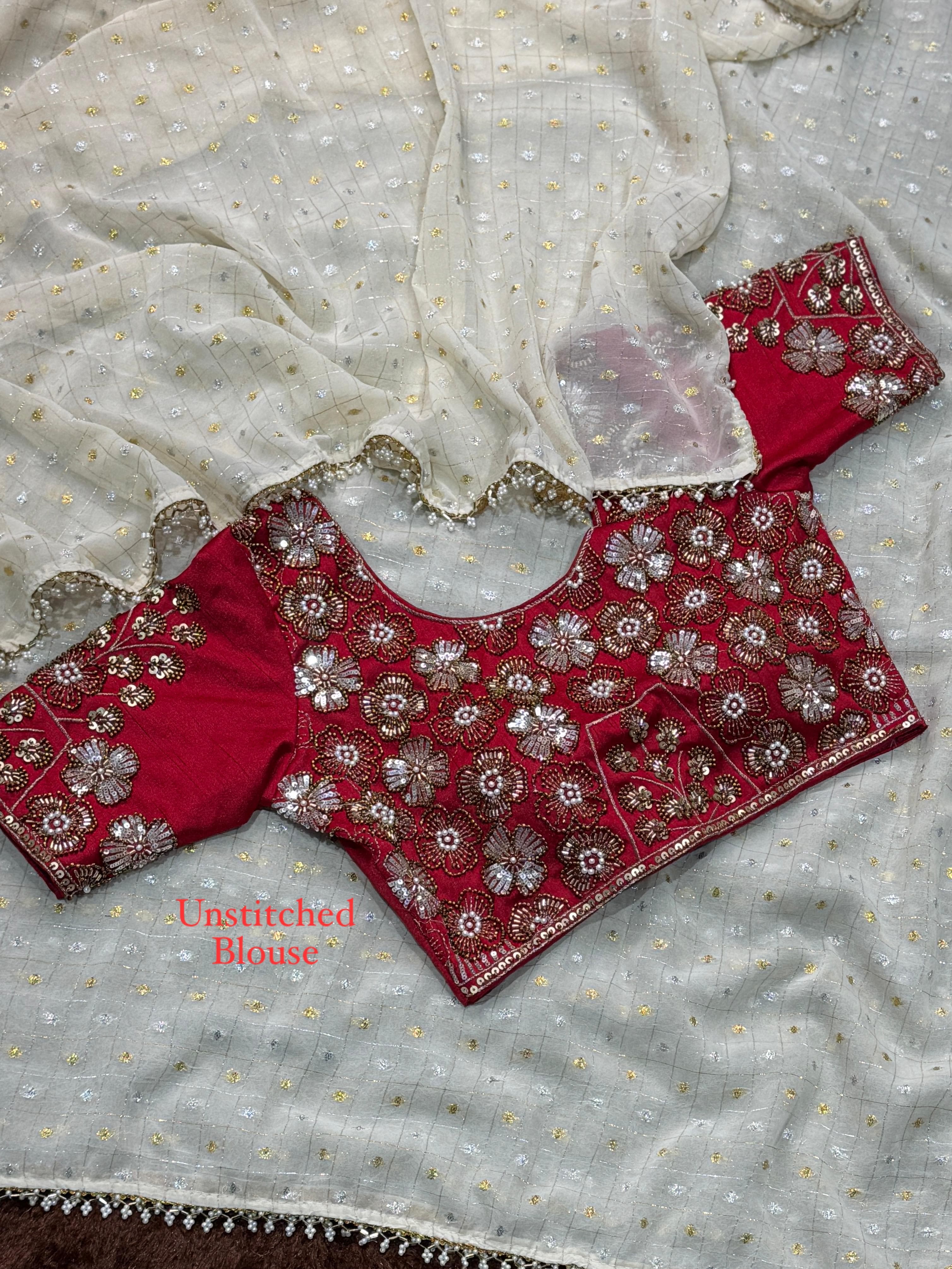 Cruchy Georgette Wedding Saree