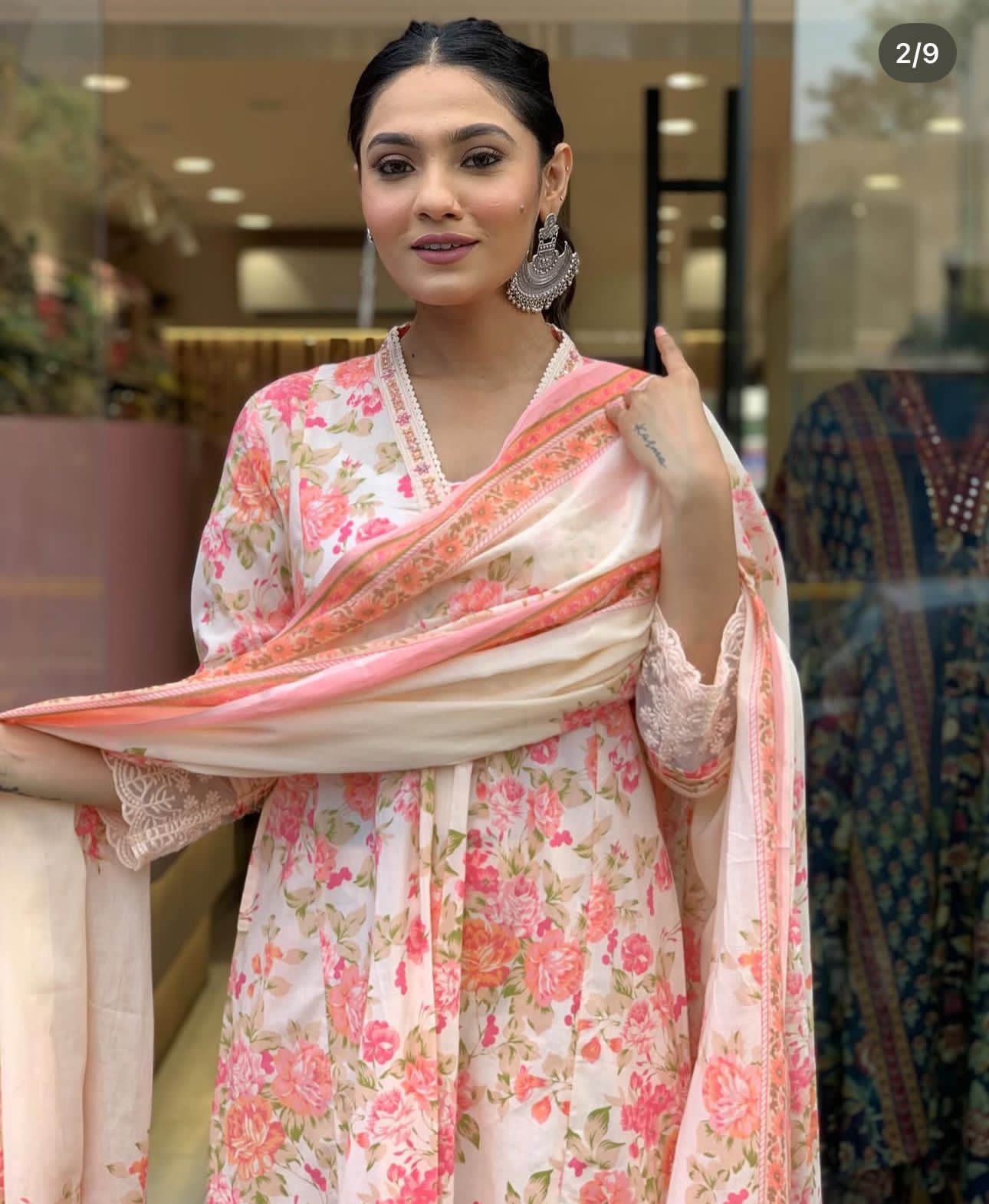 Anarkali Kurti With beautiful Floral print