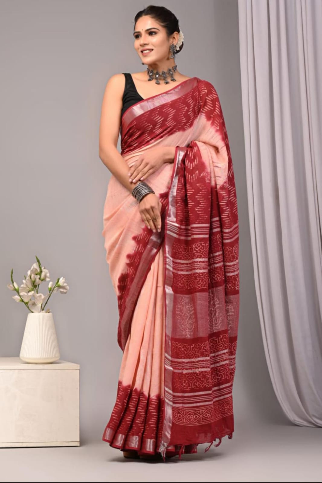 DIGITAL PRINT LINEN SAREE