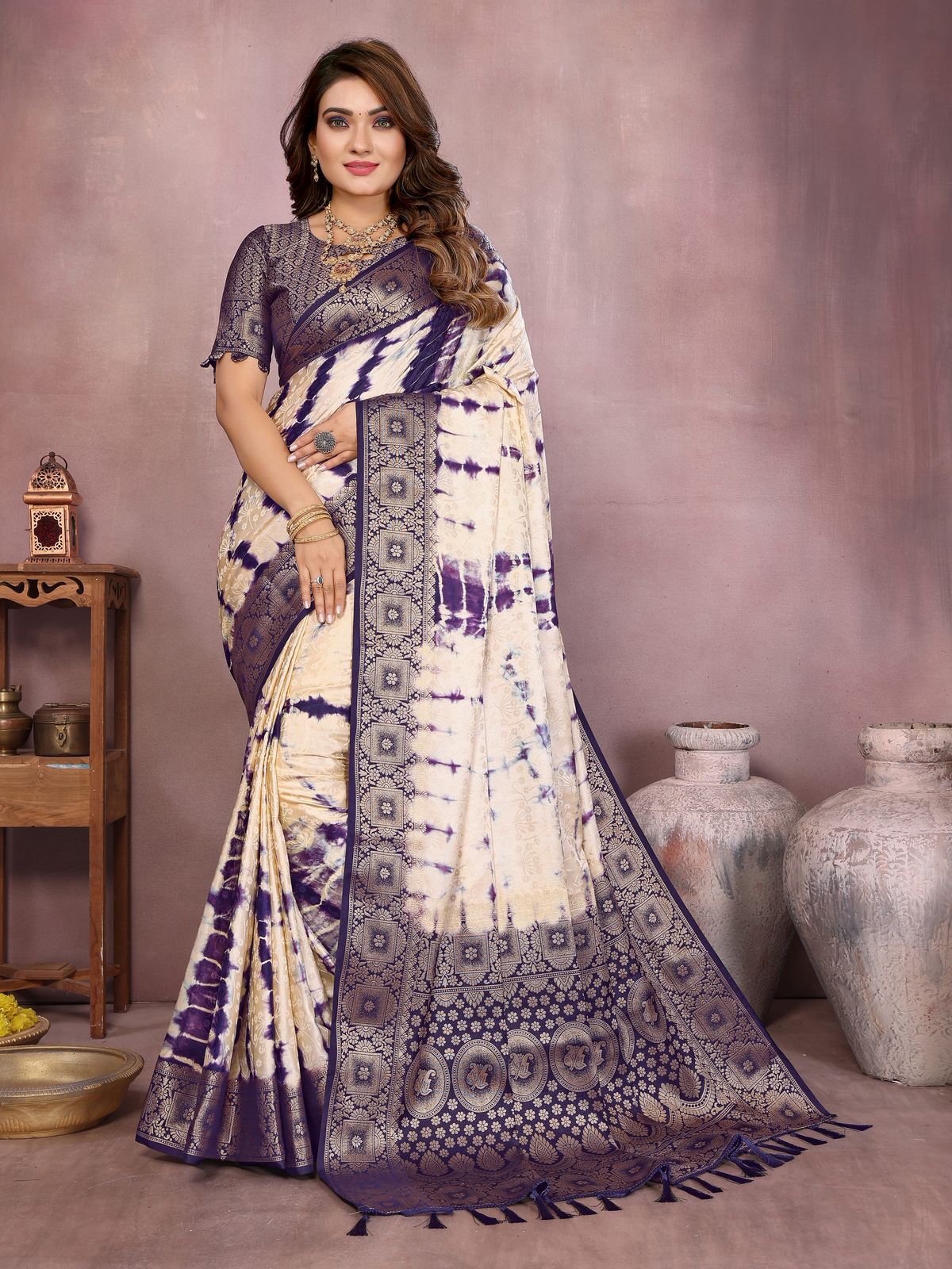 Pure Sibory With Soft Satin Silk Saree