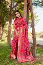 Pure Gharchola Bandhej silk saree