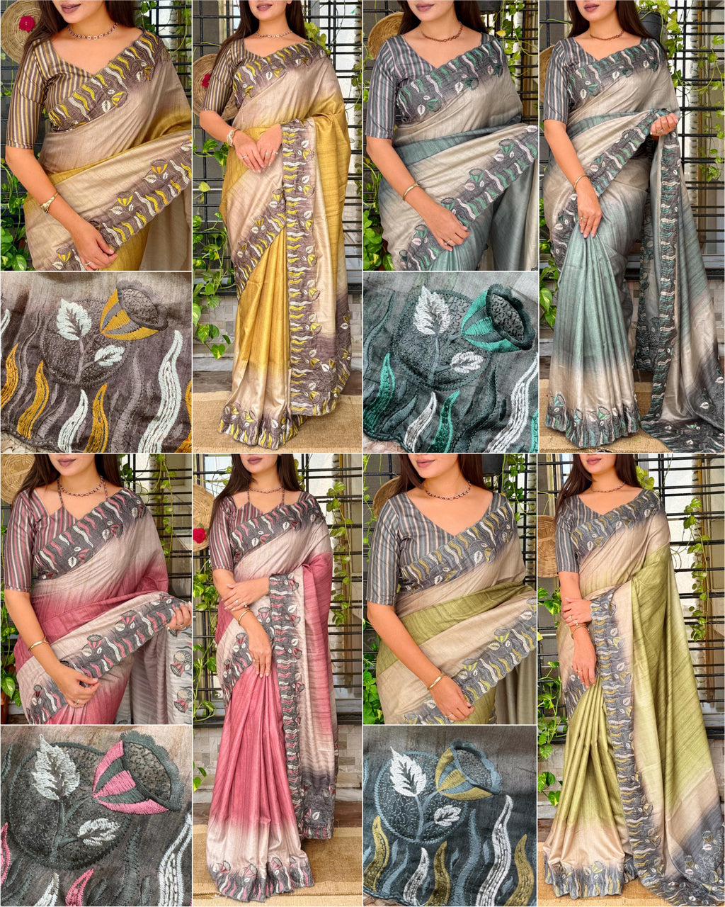 Tusser Silk Digital Print Saree