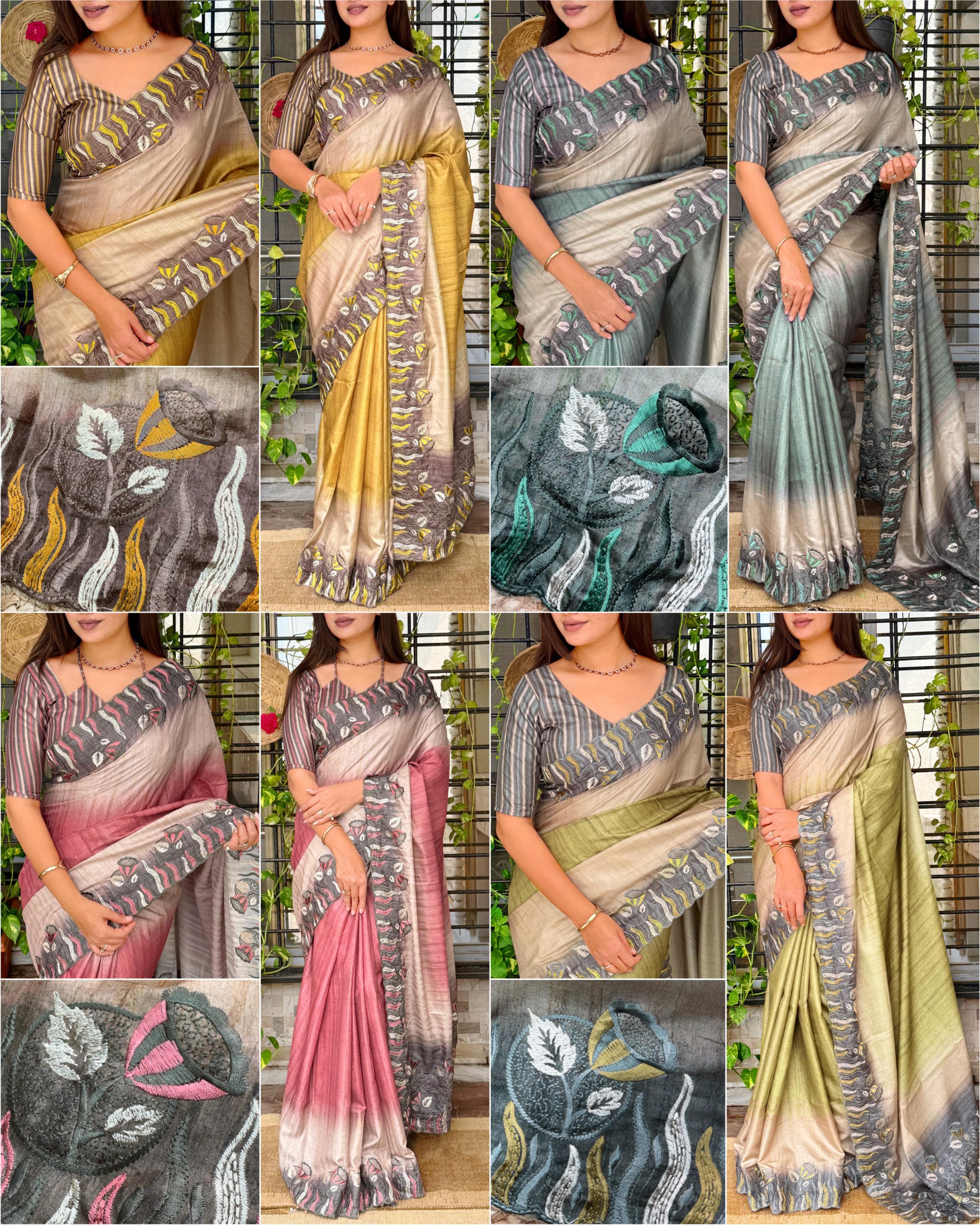 Tusser Silk Digital Print Saree