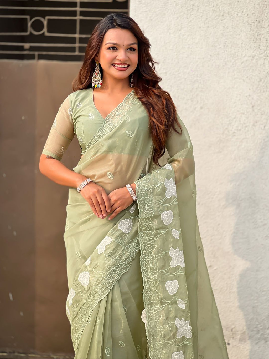 Pure Chanda Kora Silk Saree