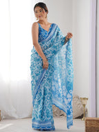 FLORA GORGETTE DIGITAL PRINT SAREE