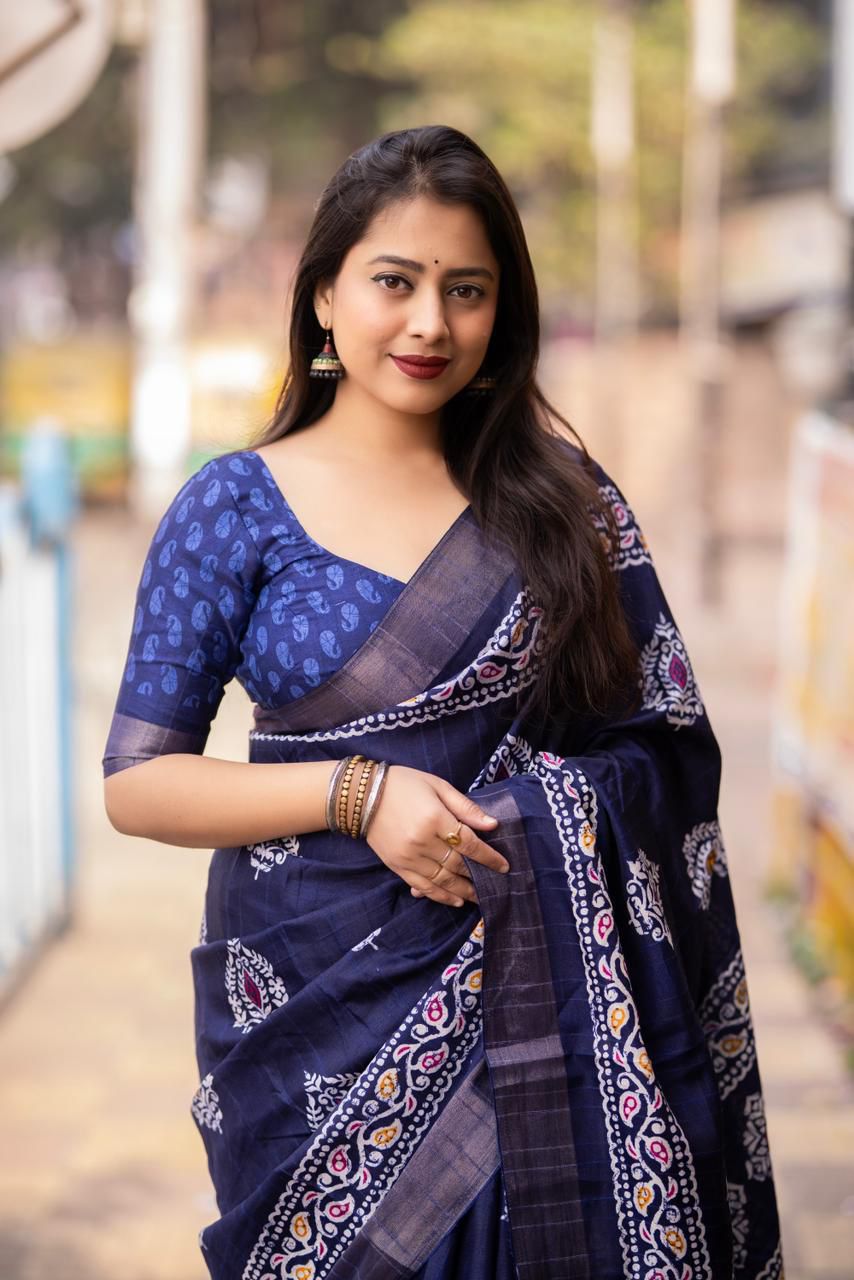 PRINED SAREE BEAUTIFUL COLOR